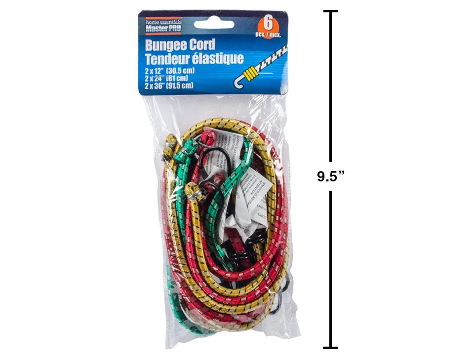 HOME ESSENTIALS 6 Piece Assorted Size Bungee Cords - 83400 — Home Essentials Outlet