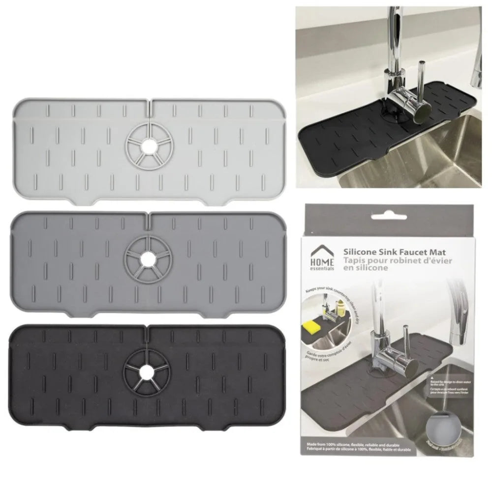 HOME ESSENTIALS 92073 Silicone Sink Faucet Mat 36.5X14CM — Home Essentials Outlet