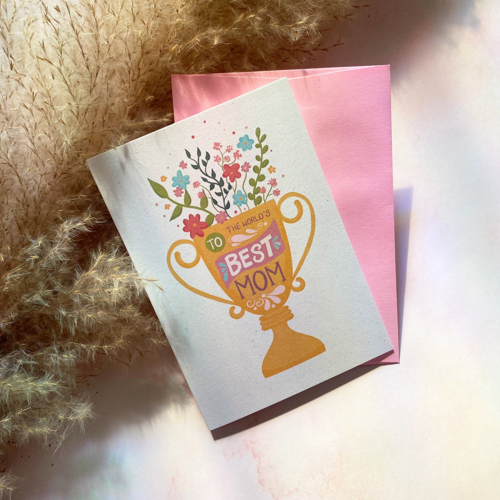 To The World’s Best Mom | Mother's Day Mini Greeting Card — Cheeky Peach Designs