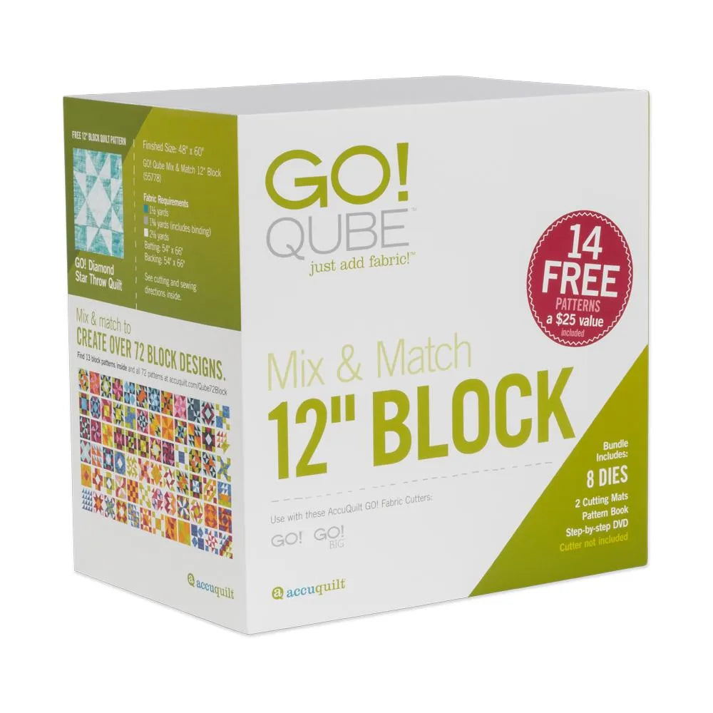 GO! Qube Mix & Match 12" Block — Cottage Quilting Ltd.
