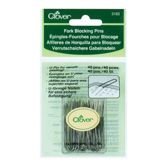 CLOVER 3163 - Fork Blocking Pins - 40 pcs. — Cottage Quilting Ltd.