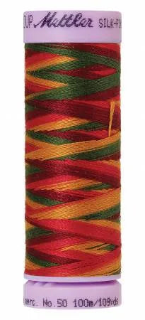 Mettler Silk-Finish 50wt Variegated Cotton Thread 109yd/100M Poppy Garden — Cottage Quilting Ltd.