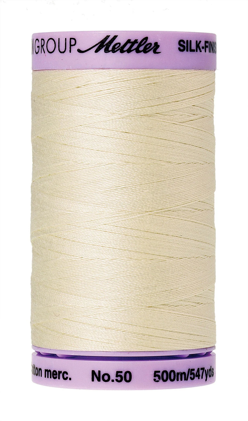 Mettler  Silk-Finish 50wt Solid Cotton Thread 547yd/500M Antique White — Cottage Quilting Ltd.