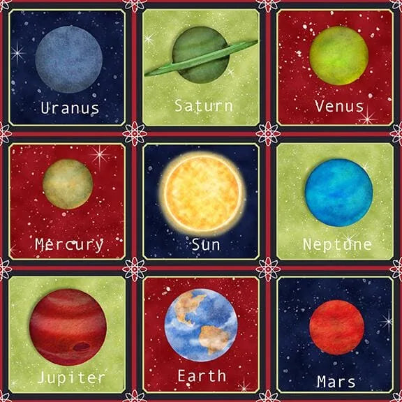 Space Walk by Shelly Comiskey - Small Planets In Small Boxes - Multi — Cottage Quilting Ltd.