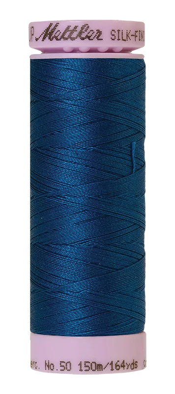 Mettler Silk-finish 50wt Solid Cotton Thread 164yd/150m Colonial Blue — Cottage Quilting Ltd.