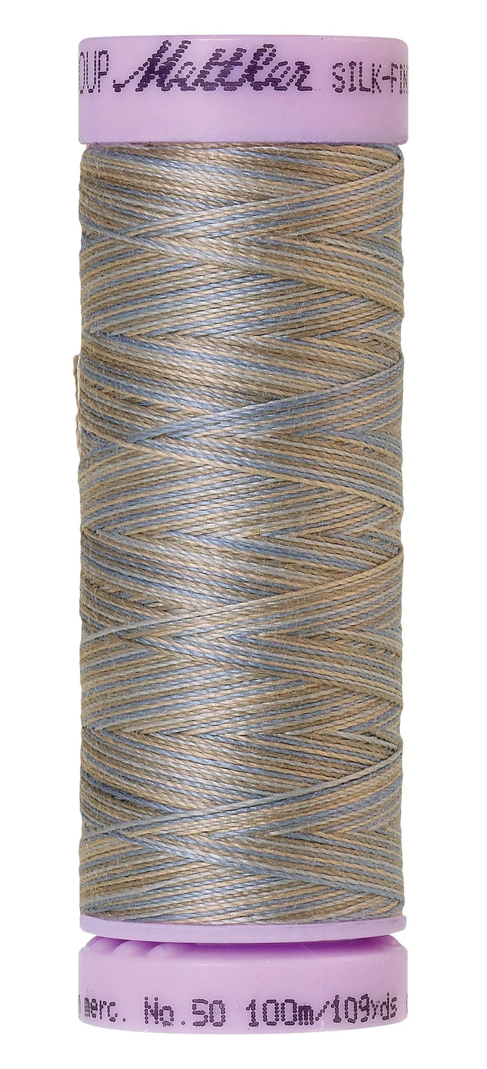 Mettler Silk-Finish 50wt Variegated Cotton Thread 109yd/100M Silvery Blues — Cottage Quilting Ltd.