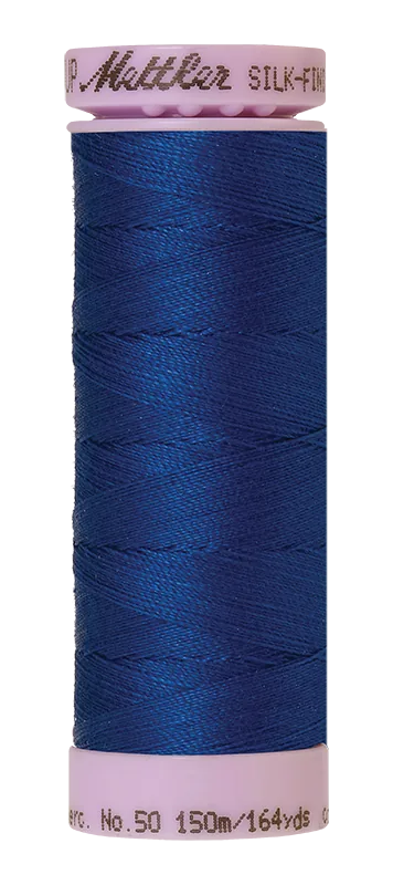 Mettler Silk-finish 50wt Solid Cotton Thread 164yd/150m Royal Navy — Cottage Quilting Ltd.