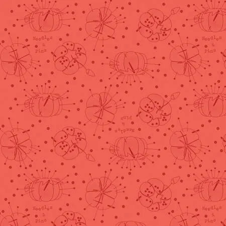 Riley Blake - She Who Sews - Pincushion Linework Red - C11332R-RED — Cottage Quilting Ltd.
