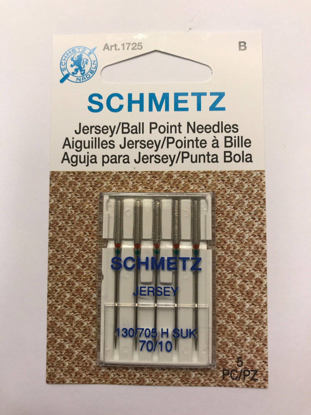 SCHMETZ # 1725 Schmetz Ball Point Machine Needle Size - 70/10