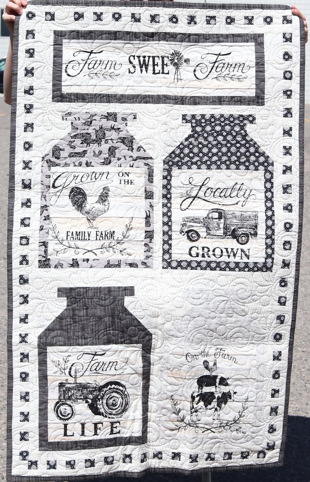 Store Sample- Lap Quilt- Farm Panel — Cottage Quilting Ltd.