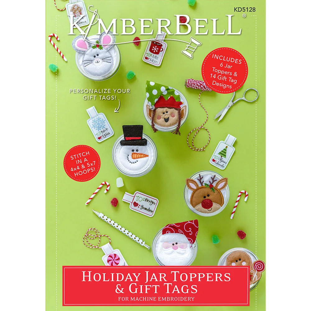 Kimberbell Holiday Jar Toppers & Gift Tags — Cottage Quilting Ltd.