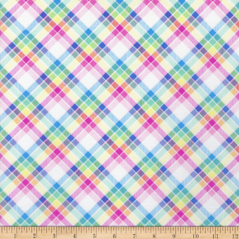 Bunny Tails by Robert Giordano - White Plaid — Cottage Quilting Ltd.