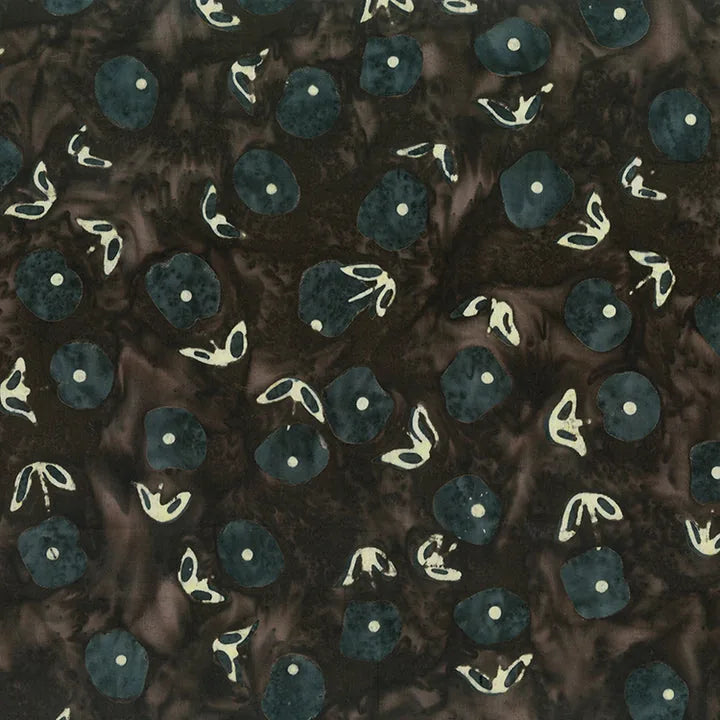 Banyan Batiks - Flower Petals - Ditsy Floral Dark Brown - 80764-36 — Cottage Quilting Ltd.