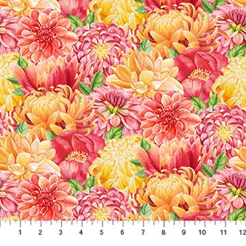 Northcott - Fleur du matin - Rouge multicolore