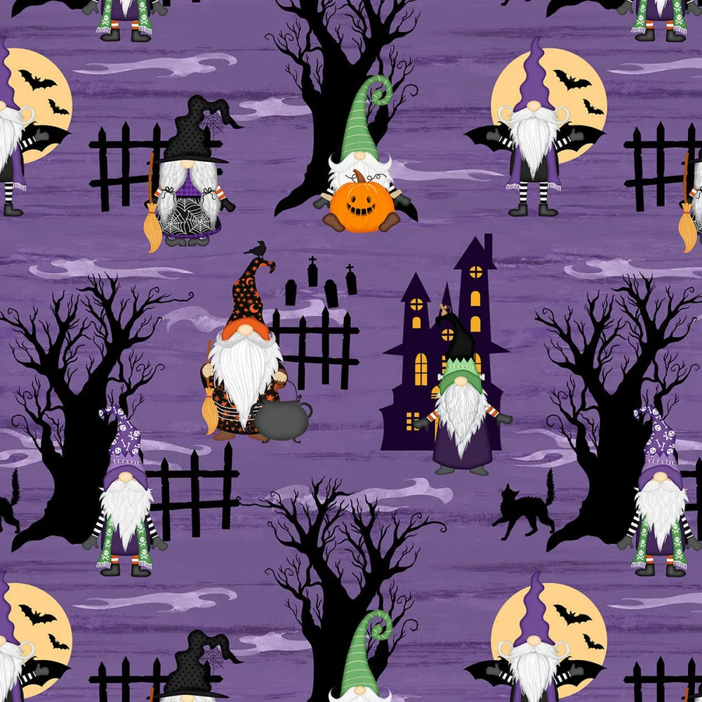 Gnome-Ster Mash by Jennifer Pugh - All Over Purple Gnomes — Cottage Quilting Ltd.