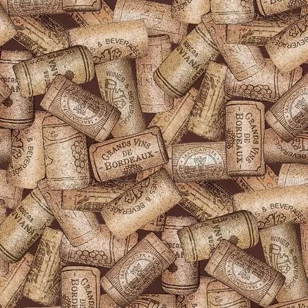 Iron Orchid -  Caramel Cheers Digital Corks - Y3918-65 — Cottage Quilting Ltd.