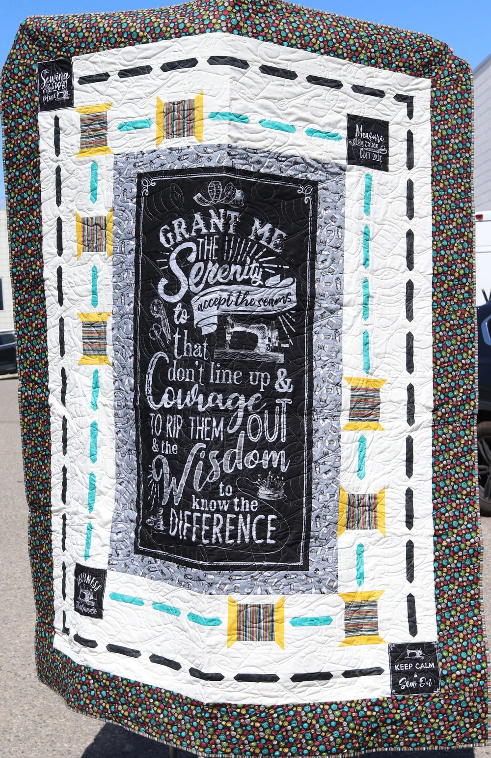 Store Sample- Twin Quilt- Sewing Serenity Prayer — Cottage Quilting Ltd.