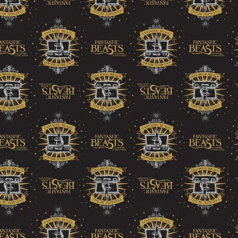 Fantastic Beasts And Where To Find Them - Suitcase & Logo — Cottage Quilting Ltd.