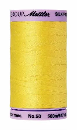 Mettler  Silk-Finish 50wt Solid Cotton Thread 547yd/500M Lemon Zest — Cottage Quilting Ltd.
