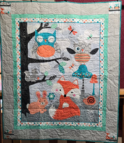 Store Sample- Baby Quilt- Owl and Fox Panel