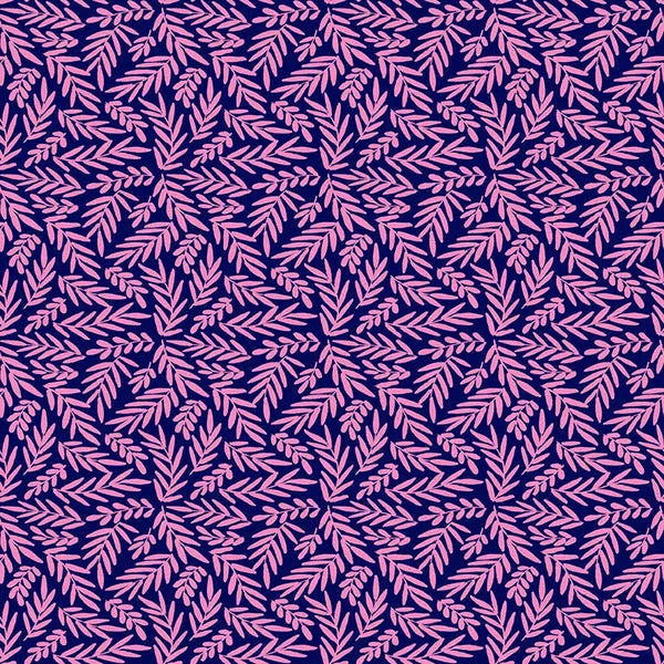 Vibrant Blooms - Navy Fern — Cottage Quilting Ltd.