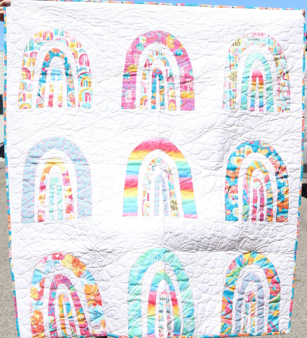 Store Sample- Baby Quilt- Rainbows — Cottage Quilting Ltd.