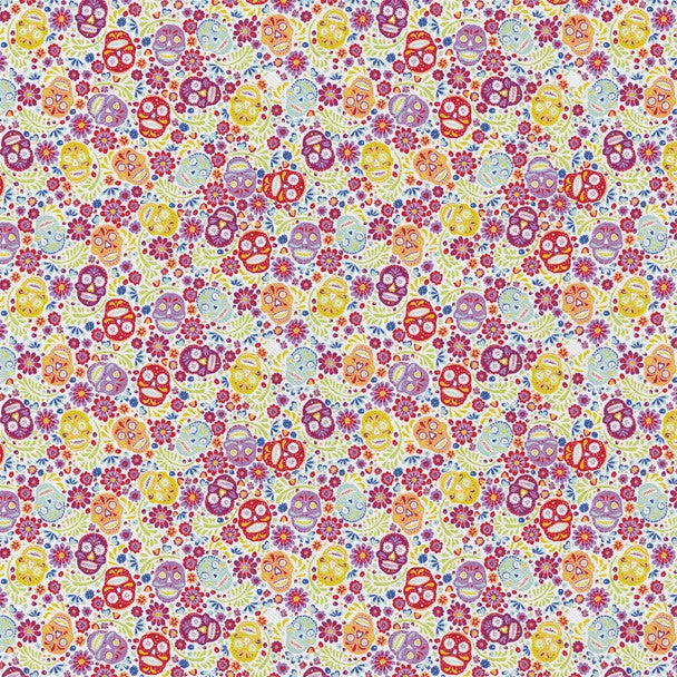 Camelot - Sugar Skulls - White — Cottage Quilting Ltd.