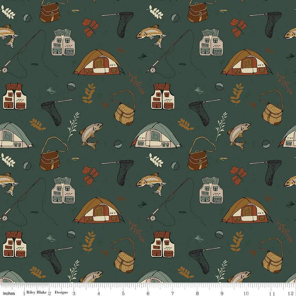 Riley Blake - Let's Wander - Gone Fishing Forest - C16881-FOREST — Cottage Quilting Ltd.