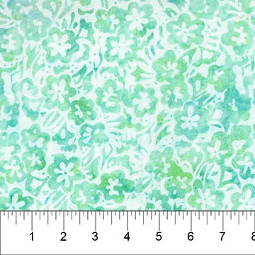Banyan Batiks Watercolor Floral - Sea Foam Floral - 80643-60 — Cottage Quilting Ltd.