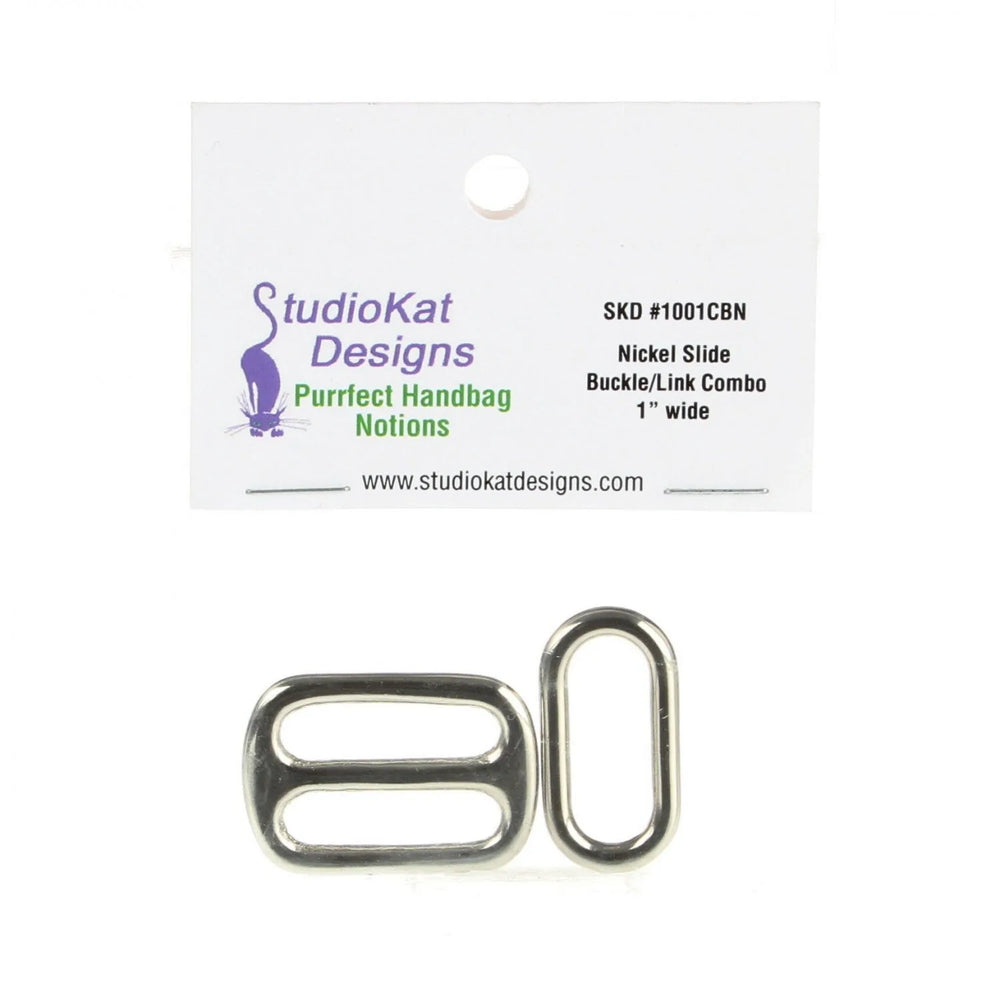 Slide Buckle & Link Combo - Nickel 1in wide — Cottage Quilting Ltd.