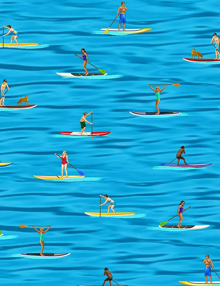 Trésors intemporels - Sports d'été - Personnes en planche à pagaie - C8773-Bleu