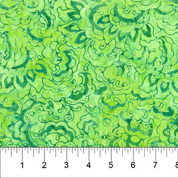 Banyan Batiks - Bamboo Pavilion - Lime Green Floral - 80772-71 — Cottage Quilting Ltd.