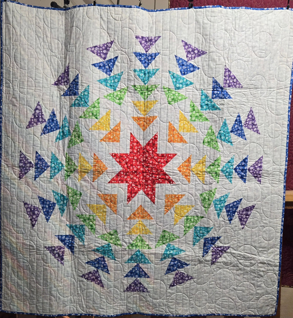 Store Sample- Lap Quilt- Rainbow Star — Cottage Quilting Ltd.