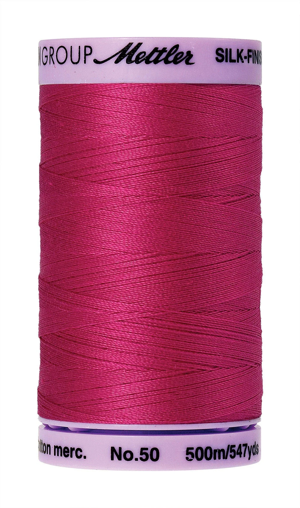 Mettler  Silk-Finish 50wt Solid Cotton Thread 547yd/500M Fuschia — Cottage Quilting Ltd.