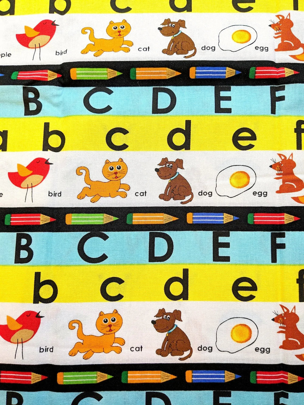 School Rules!  by Blank Quilting - Retro School Fabric: Alphabet & Animals Border Print — Cottage Quilting Ltd.