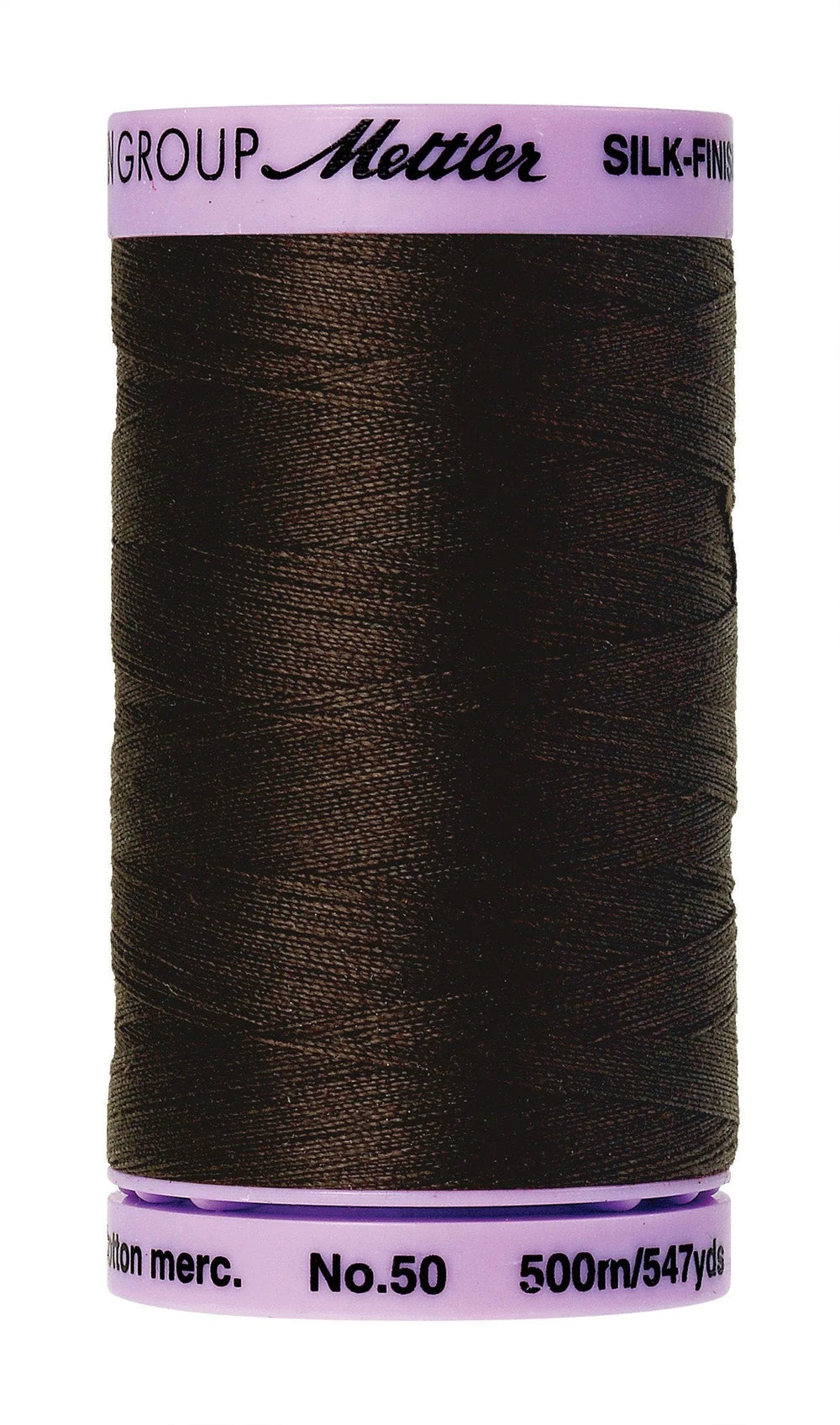 Mettler Silk-Finish 50wt Solid Cotton Thread 547yd/500M Very Dark Brown — Cottage Quilting Ltd.