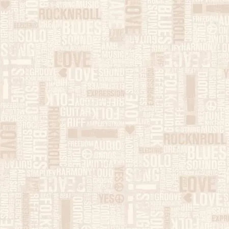Rhythm & Harmony by Michael Mullan - Cream Words Allover