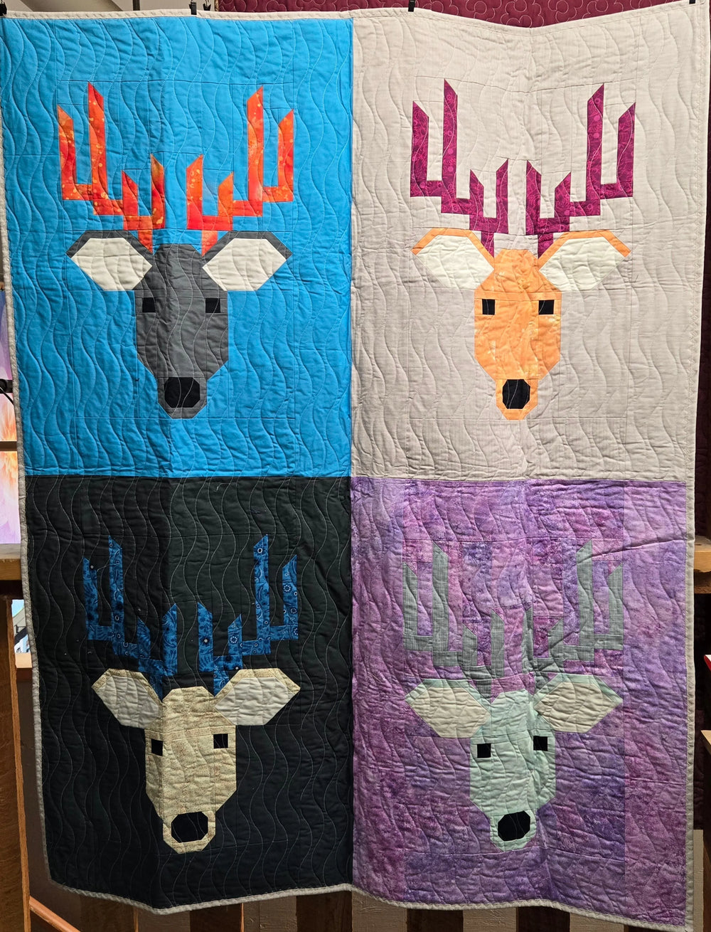 Store Sample- Baby Quilt- Deer Heads — Cottage Quilting Ltd.