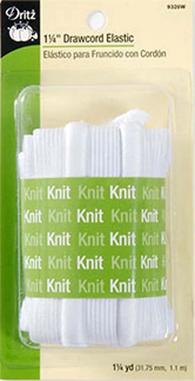 Dritz Élastique Blanc avec Cordon de Serrage 1-1/4in x 1-1/4yds
