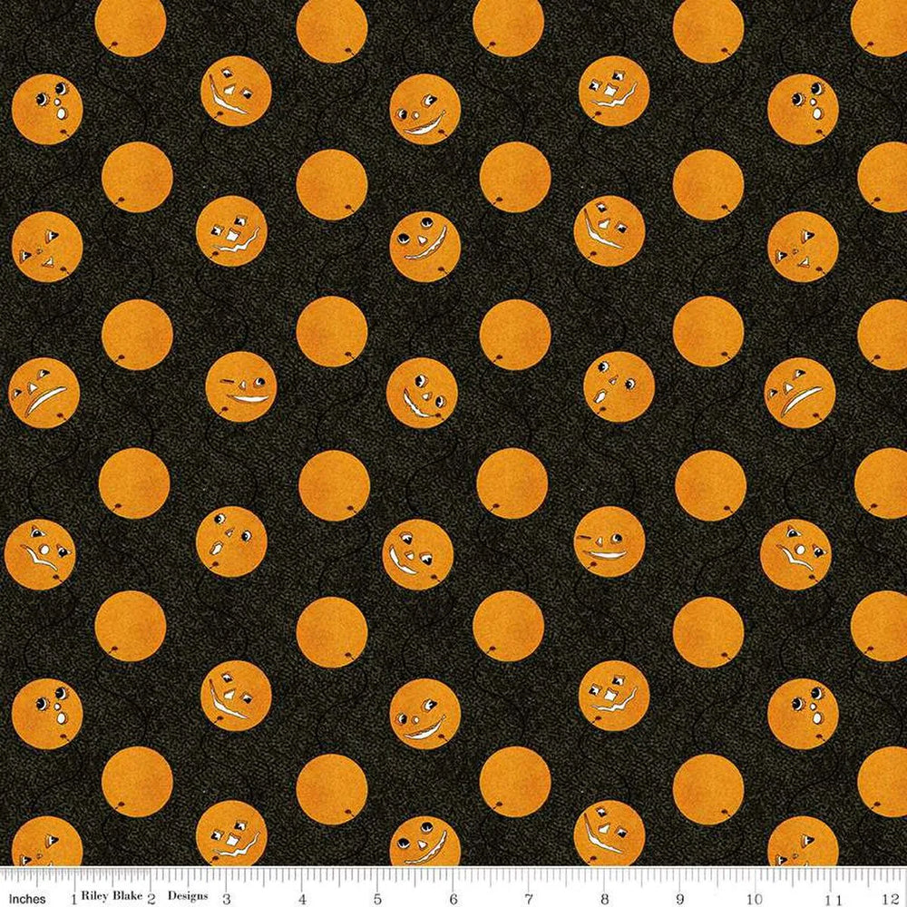 Riley Blake - Costume Maker's Act II - Jack-o-Lantern Balloons Black - C16007-BLACK