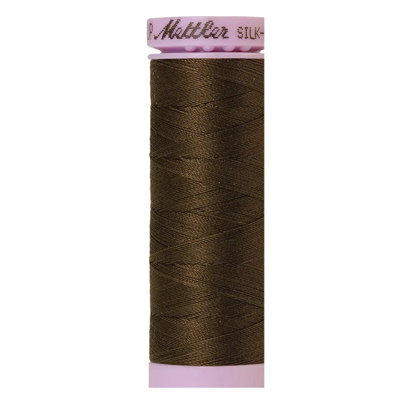 Mettler Silk-finish 50wt Solid Cotton Thread 164yd/150m Olive — Cottage Quilting Ltd.