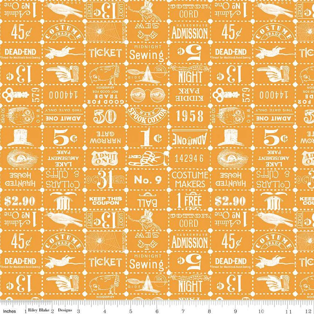 Riley Blake - Costume Maker's Act II - Ticket Grid Orange - C16009-ORANGE — Cottage Quilting Ltd.