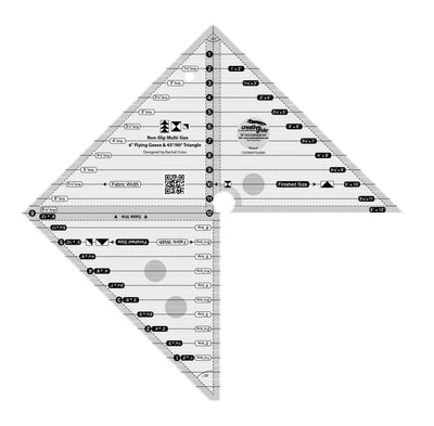 Creative Grids Règle pour Quilting 6 po : Oie Volante et Triangles 45/90 Degrés
