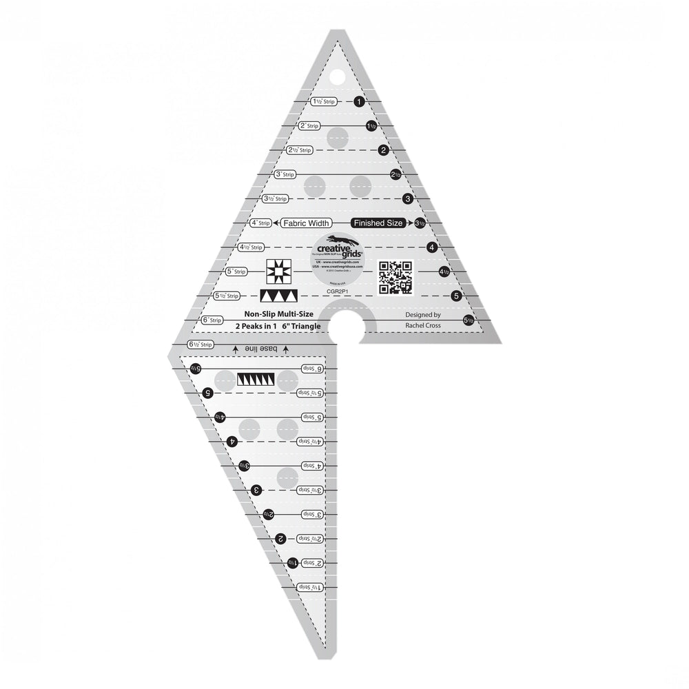 Creative Grids Règle pour blocs 2 Pics en 1 Triangle