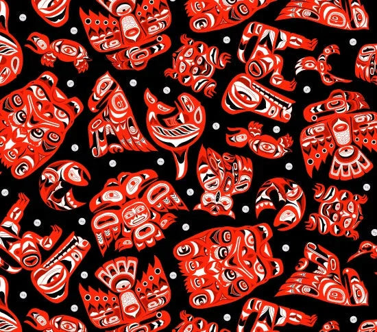 Elizabeth's Studio - Native Spirit - Black/Red Multi - 585-blackred — Cottage Quilting Ltd.