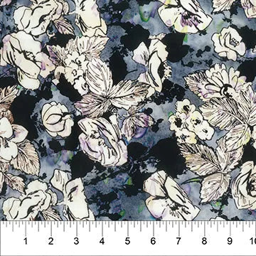 Banyan Batiks - Flower Petals - Large Floral Blue - 80760-40 — Cottage Quilting Ltd.
