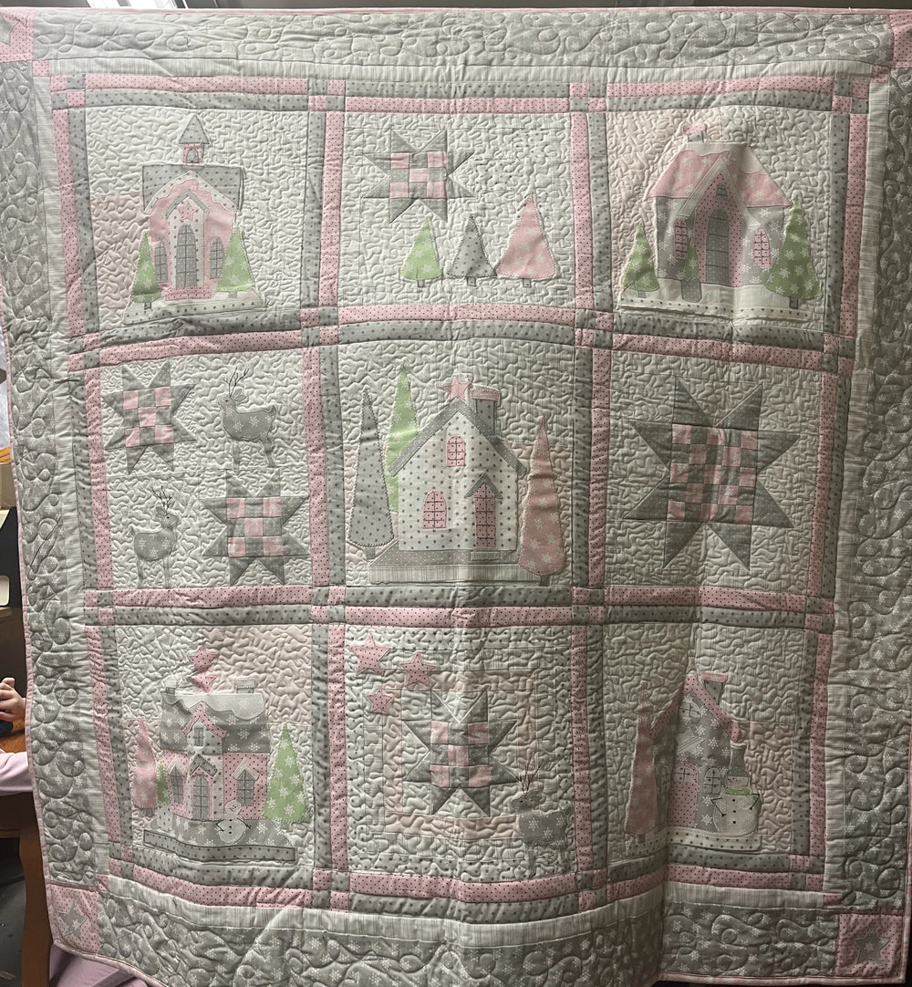 Échantillon en magasin - Courtepointe d'hiver appliquée