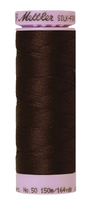 Mettler Silk-finish 50wt Solid Cotton Thread 164yd/150m Black Peppercorn