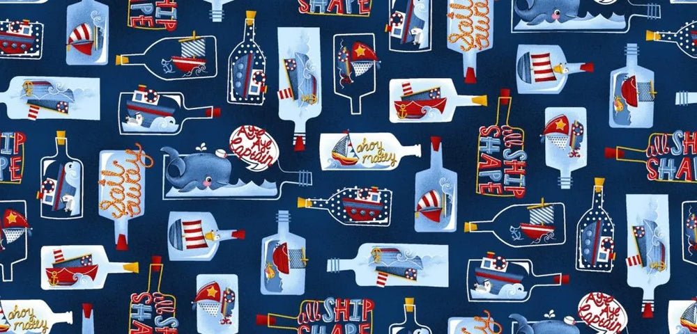 International Textiles - Baleine de temps - bleu