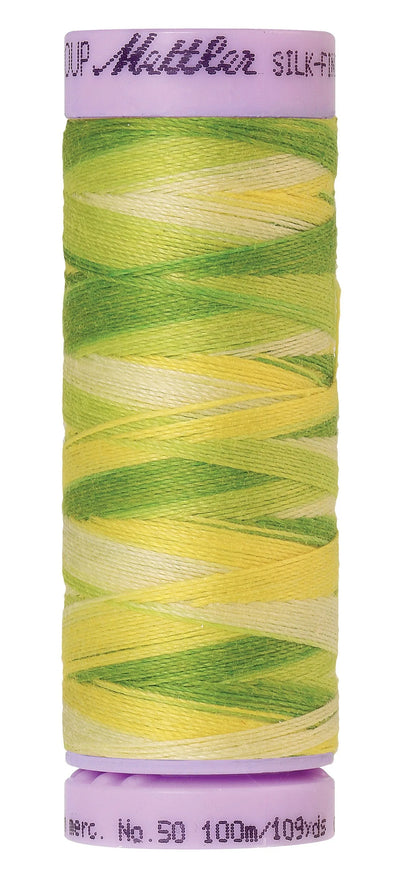 Fil de coton Mettler Silk-Finish 50wt Variegated 109 vg/100 m Tourbillon d'agrumes